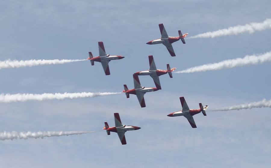 Reencuentro en Gijón de la Patrulla Águila con Alauto y con Quini como maestro de ceremonias