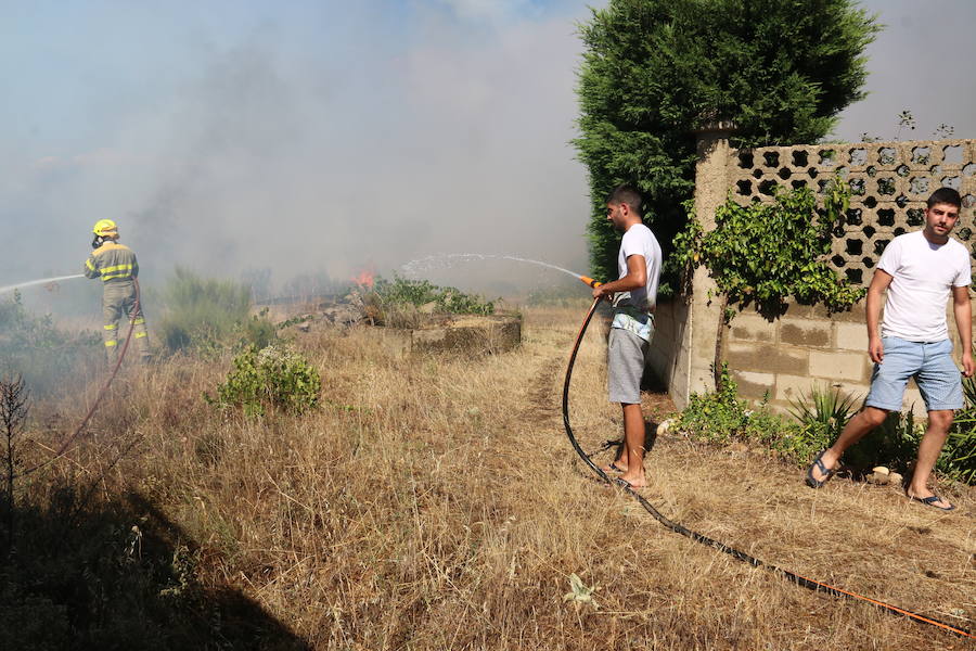 El fuego se ha originado minutos antes de las 16:21 horas en la calle de Valdeperal que conecta el Real Aéreo Club con la carretera del matadero en el polígono industrial de Trobajo del Camino, concretamente en la parte trasera de la vacía factoría de Everest, que se ha visto seriamente amenazada por las llamas