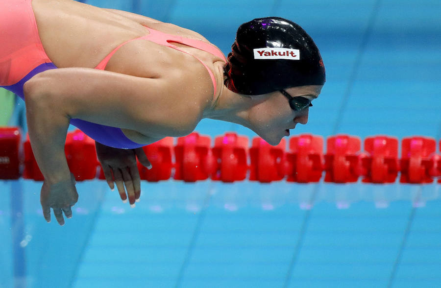 La española ha logrado la medalla de oro en los 200 mariposa, prueba de la que ya era campeona olímpica y europea. 