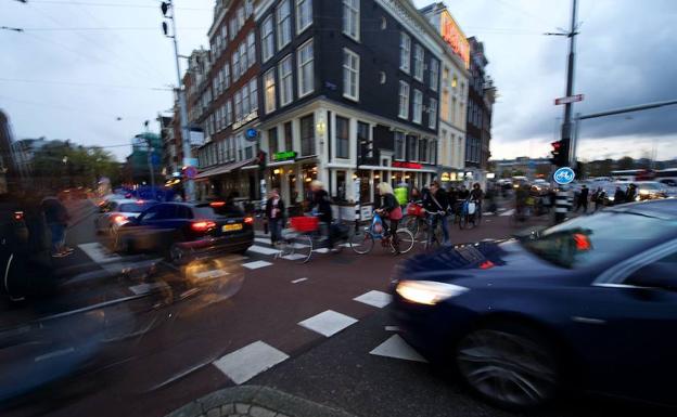 Una calle de Ámsterdam. 