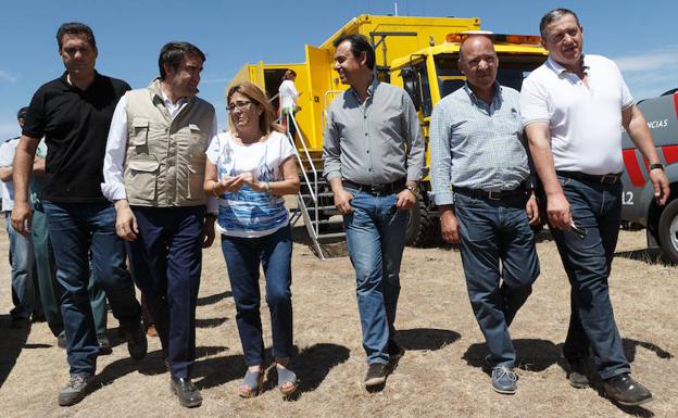 Quiñonez y Maíllo, en la visita al fuego de Zamora.