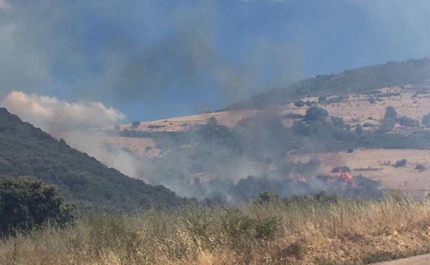 Imagen de uno de los frentes del incendio.