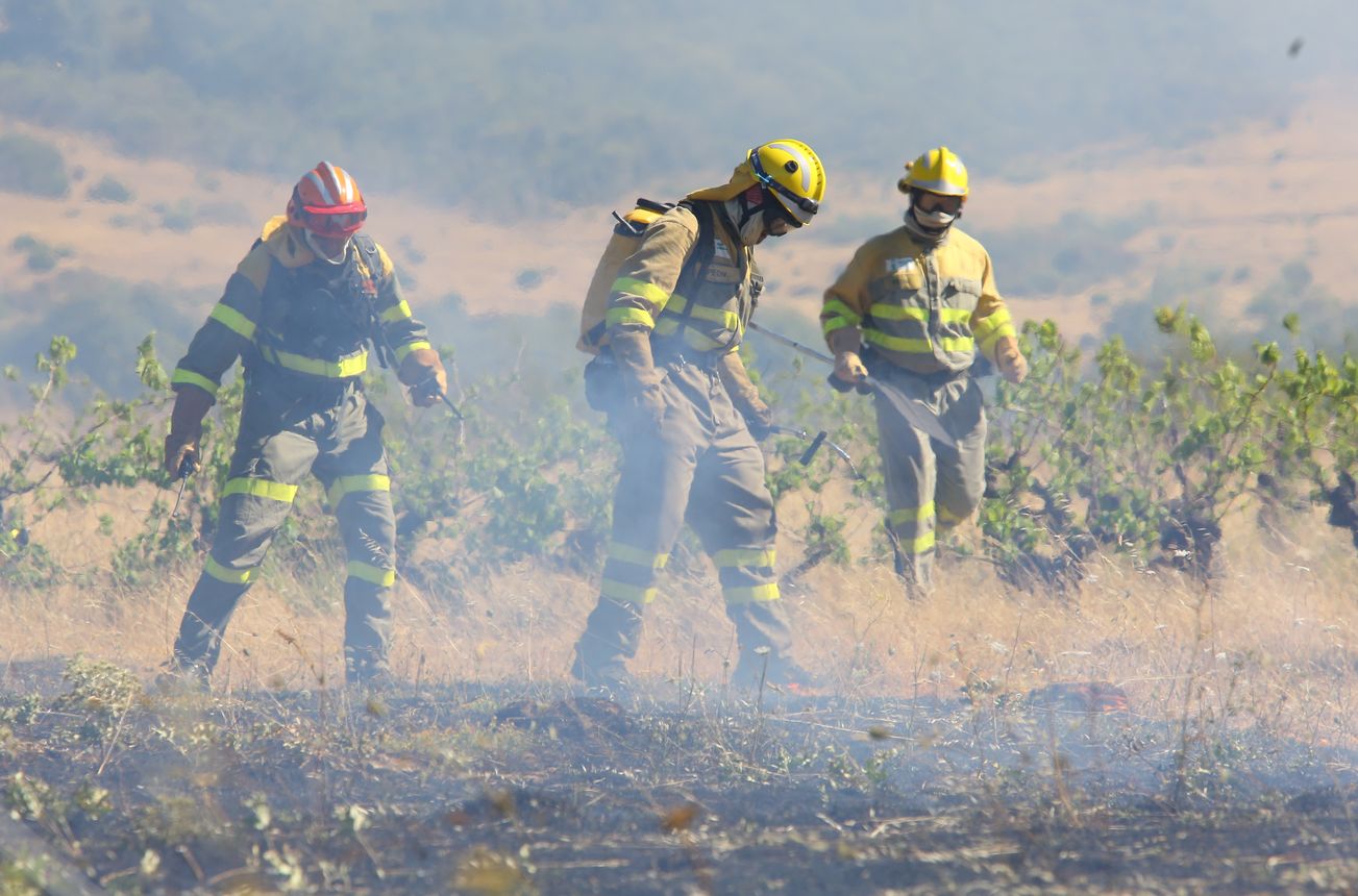 Un incendio declarado en el mediodía de hoy en el municipio berciano de Borrenes mantiene en vilo a los vecinos