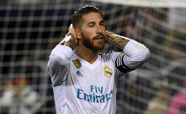 Sergio Ramos, en un partido con el Real Madrid. 