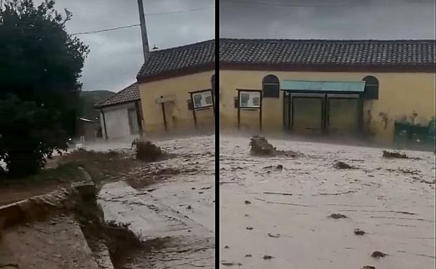 Imagen de Villarroquel, inundado, este domingo.