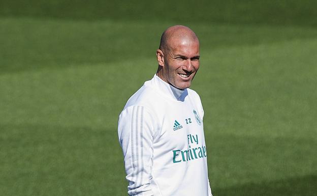 Zidane, este martes en Valdebebas. 