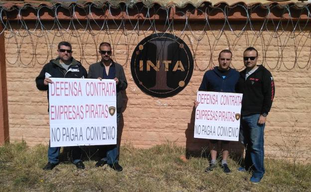 Trabajadores de Inta, durante la huelga. 