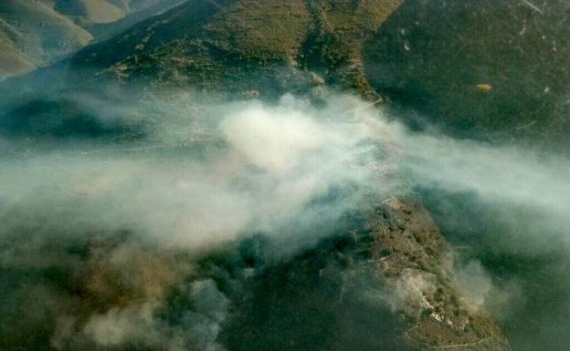 Galería. Imagen aérea del incendio.