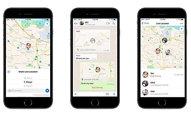 La nueva opción de ubicación en tiempo real de Whatsapp.