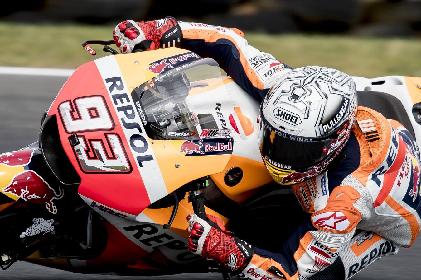 Marc Márquez, líder de MotoGP, en el circuito de Phillip Island.