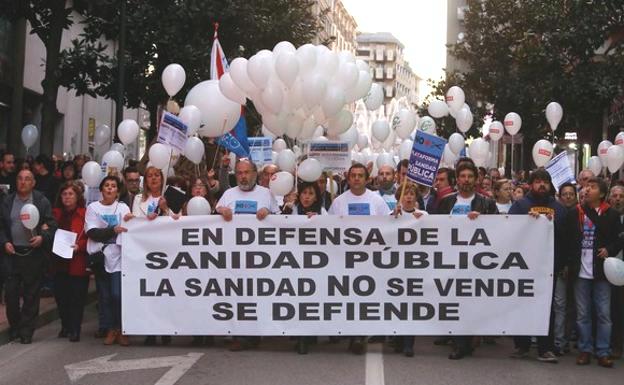 Imagen de archivo de una protesta en defensa de la sanidad pública. 