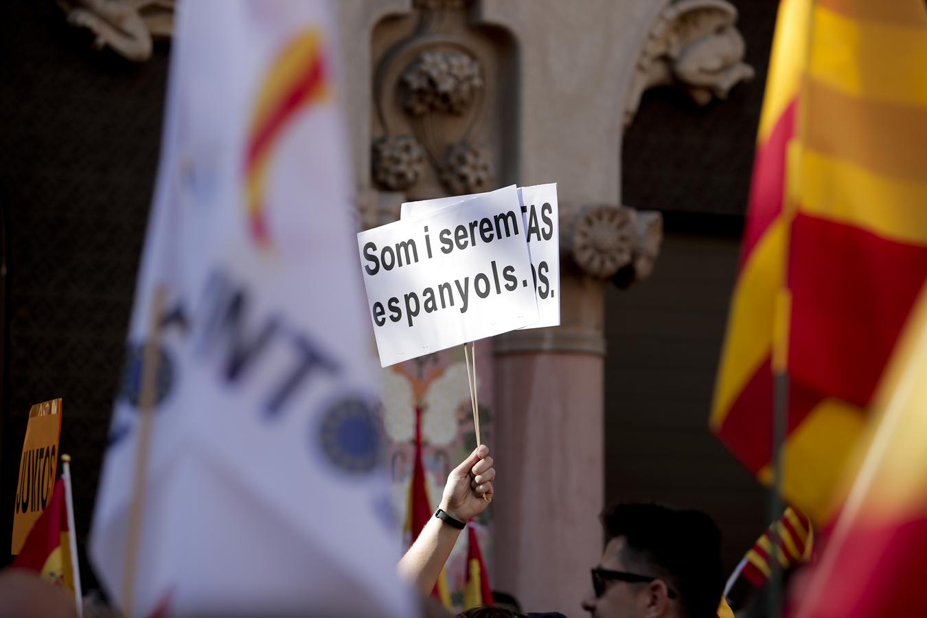 La marcha convocada por Societat Civil Catalana bajo el lema 'Tots som Catalunya. Per la convivència, seny!