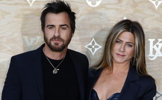 Jennifer Aniston, con su marido.