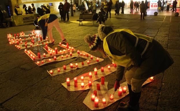 Performance en la Plaza de Botines.