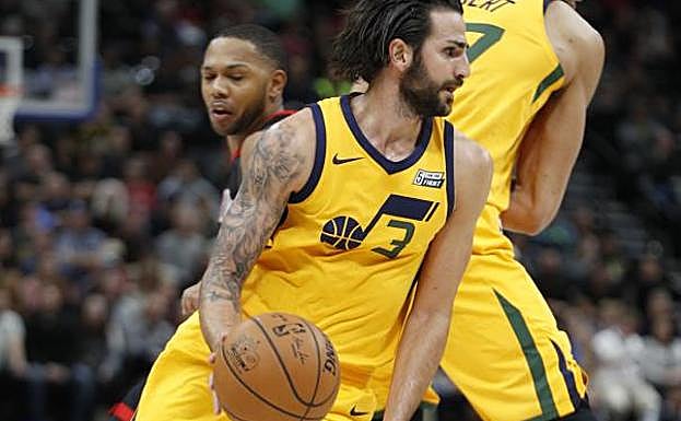 Ricky Rubio durante el partido contra los Rockets.