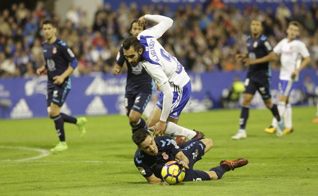 Iza, en el partido ante el Zaragoza.