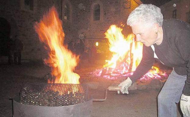 Tradicional asado de castañas 