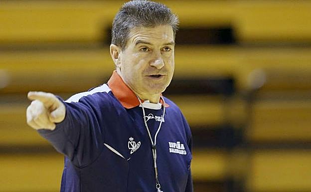 Manolo Cadenas, durante un entrenamiento.