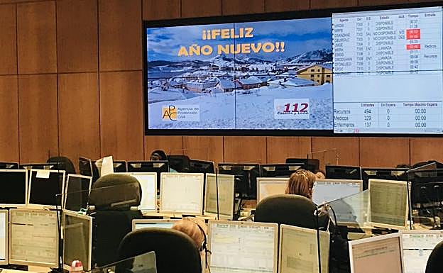 Sala de operaciones del 112 de Castilla y León. 