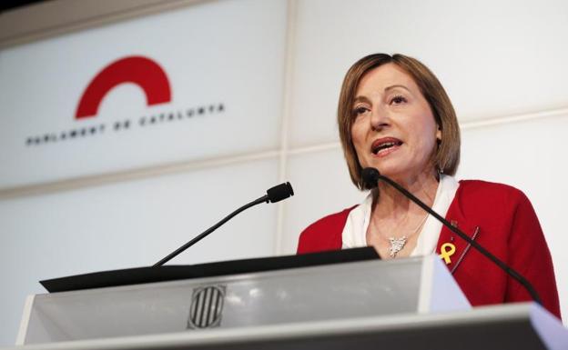 Carme Forcadell durante la rueda de prensa.