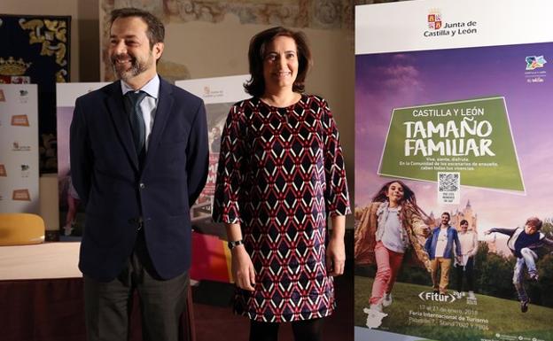 La consejera de Cultura y Turismo, María Josefa García Cirac, presenta la participación de la Junta de Castilla y León en Fitur 2018 acompañada del director general de Turismo, Javier Ramírez. 