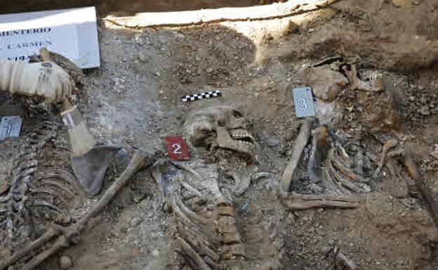 Cadáveres en una fosa de El Cementerio de El Carmen. 