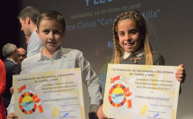 Dos miembros del Club de Salvamento SOS, nombrados mejores socorristas de Castilla y León en categoría benjamín 