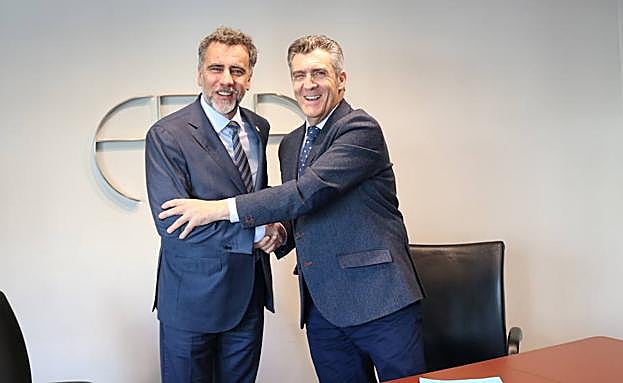 El presidente de Fele, Javier Cepedano y el representante de BNI Grupo Norte, Eduardo Gómez Úbeda,