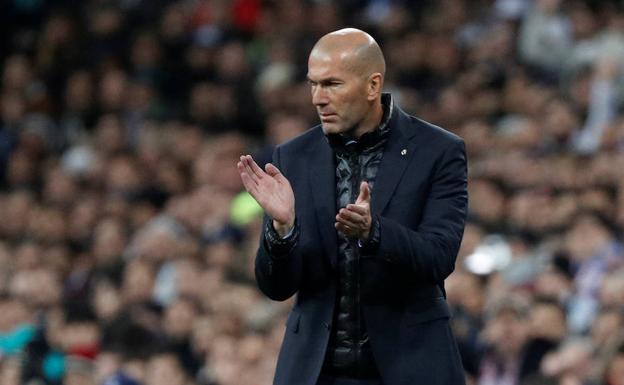 Zidane, durante el partido con el PSG.