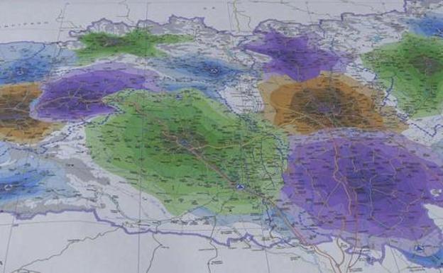 Mapa del Plan de Bomberos de la Diputación.