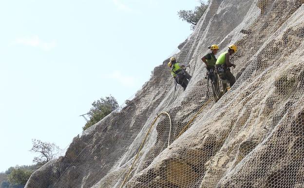 Imagen de las obras en las zonas del desprendimiento,