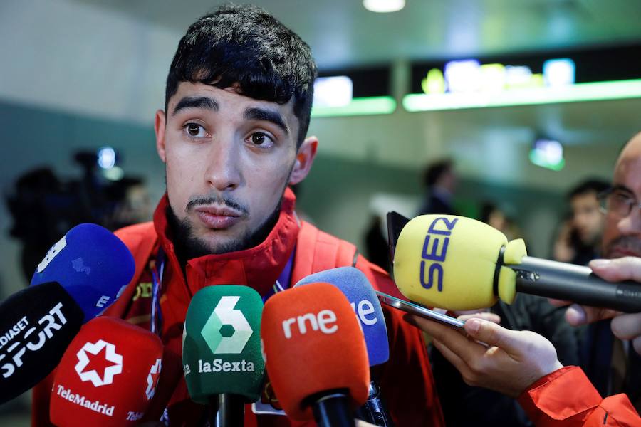 Fotos: Saúl Ordóñez aterriza con su bronce en Madrid