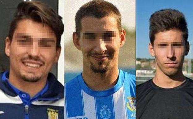 Los tres exjugadores de la Arandina acusados de abuso sexual a una menor. 