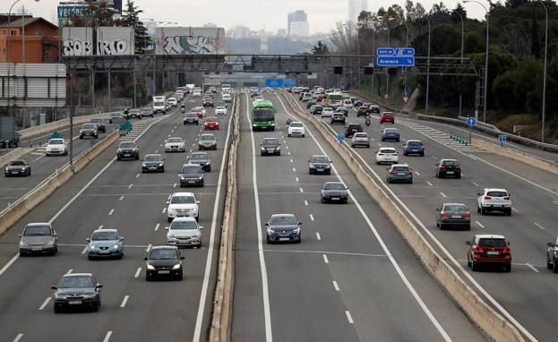 Tramo de la salida de Madrid por la A-6.