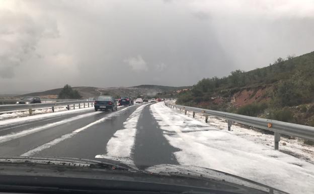 Granizada en el Huerna, en una imagen de archivo. 