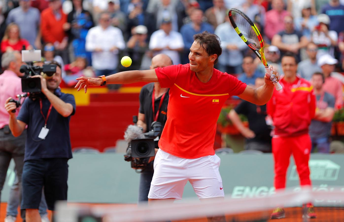 Rafael Nadal, número 1 mundial, disputó el cuareto partido de la elminatoria entre España y Alemania ante Alexander Zverev.