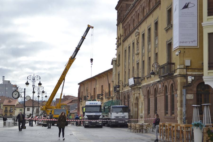 Las obras en el Museo de la Semana Santa se han hecho visibles este lunes desde el exterior