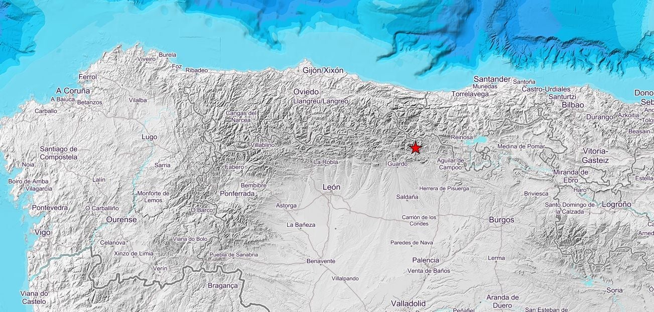 Imagen del punto en el que se ha localizado el terremoto.