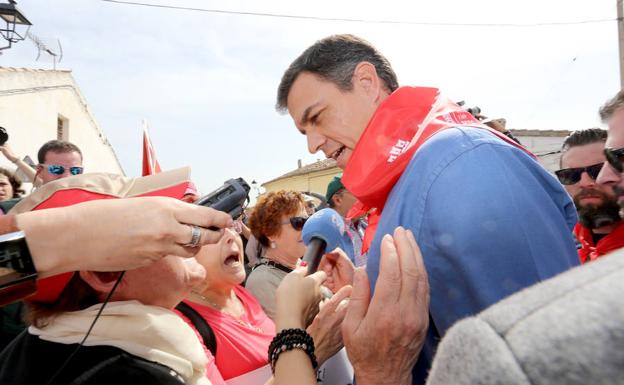 Pedro Sánchez en Villalar. 