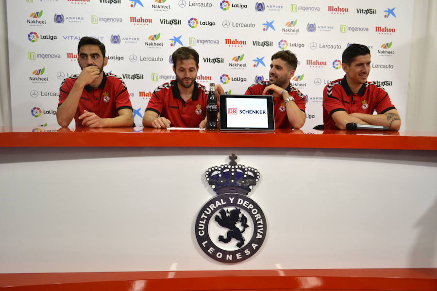 Antonio Martínez, Viti, Iván González y Yeray han pedido un último esfuerzo a la afición para sacar el partido ante el Oviedo