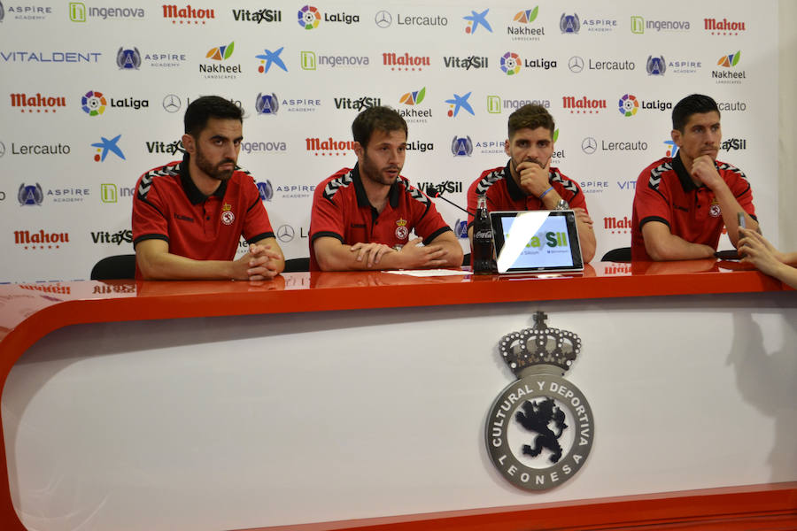 Antonio Martínez, Viti, Iván González y Yeray han pedido un último esfuerzo a la afición para sacar el partido ante el Oviedo