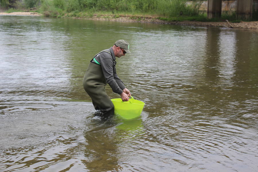 El consejero de Fomento y Medio Ambiente, Juan Carlos Suárez-Quiñones, presenta el Coto de Pesca de León junto al presidente de la Confederación Hidrográfica del Duero, Juan Ignacio Diego y el alcalde, Antonio Silván