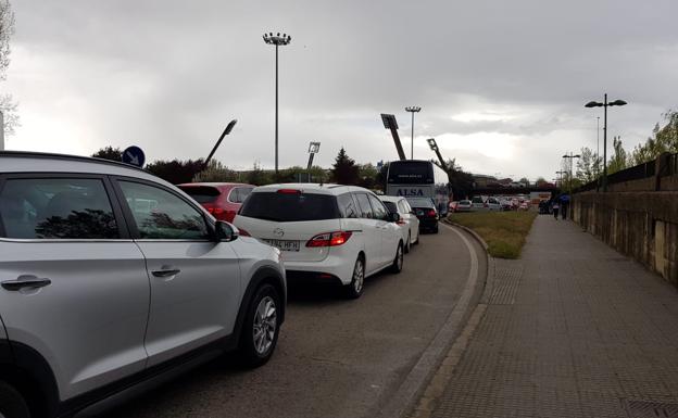 Atasco en las inmediaciones del estadio.