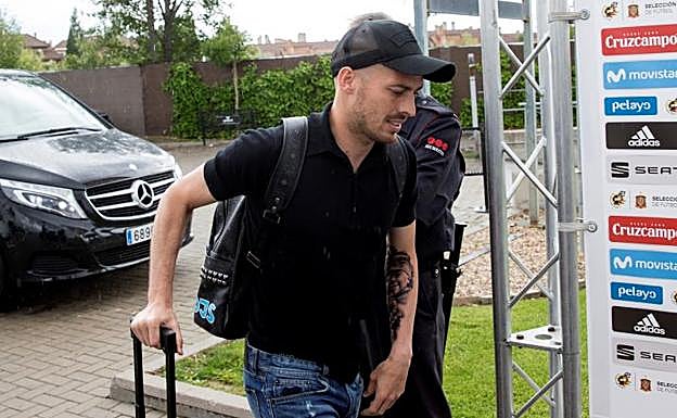 David Silva, a su llegada a la Ciudad del Fútbol de Las Rozas. 