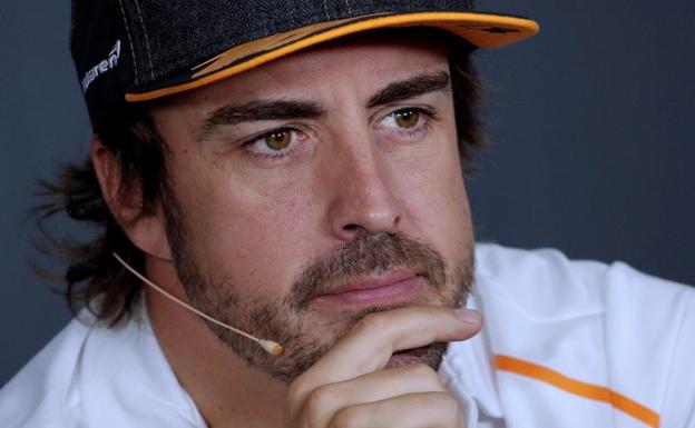 Fernando Alonso, durante la rueda de prensa en el circuito Paul Ricard. 