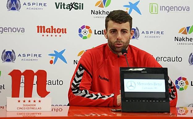 Rodri, durante una rueda de prensa con la Cultural y Deportiva Leonesa.