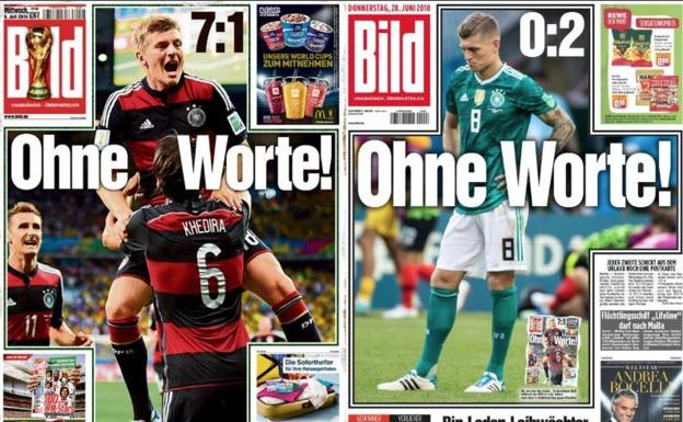 'Bild' recupera la portada de la goleada a Brasil para la eliminación de Alemania