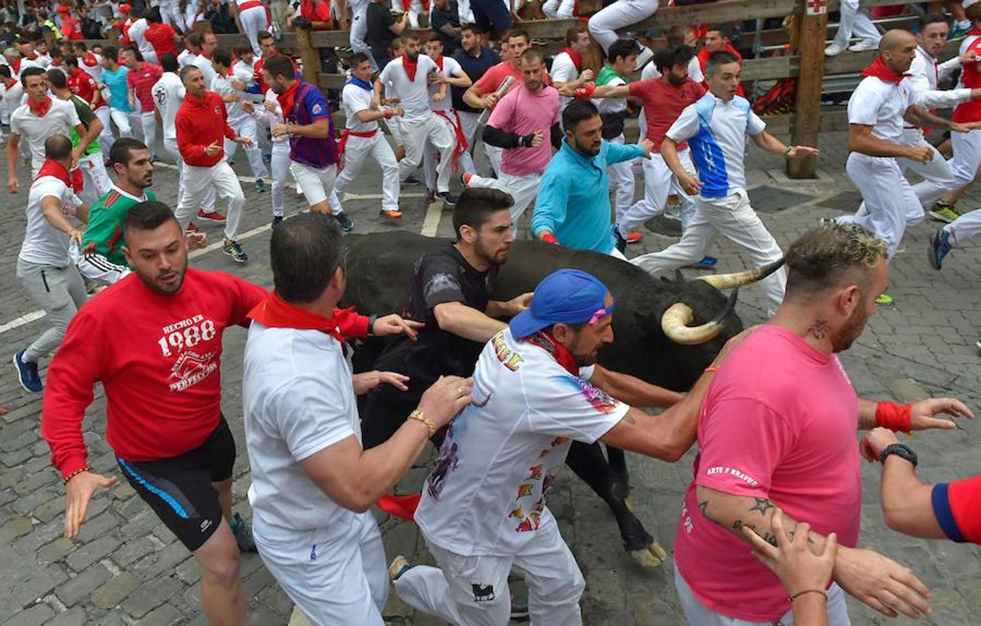 Los toros de Jandilla han provocado el segundo herido por asta de toro de estos Sanfermines.