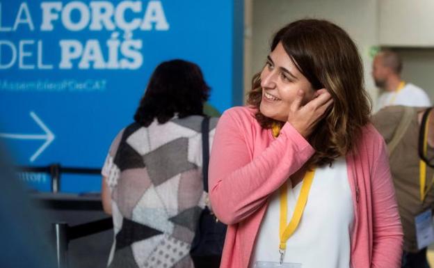 La coordinadora general del PDeCat, Marta Pascal (c), durante la Asamblea Nacional del partido.