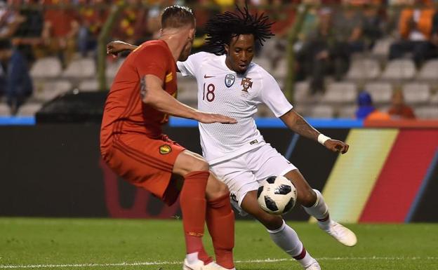 Gelson Martins, durante un partido con Portugal.